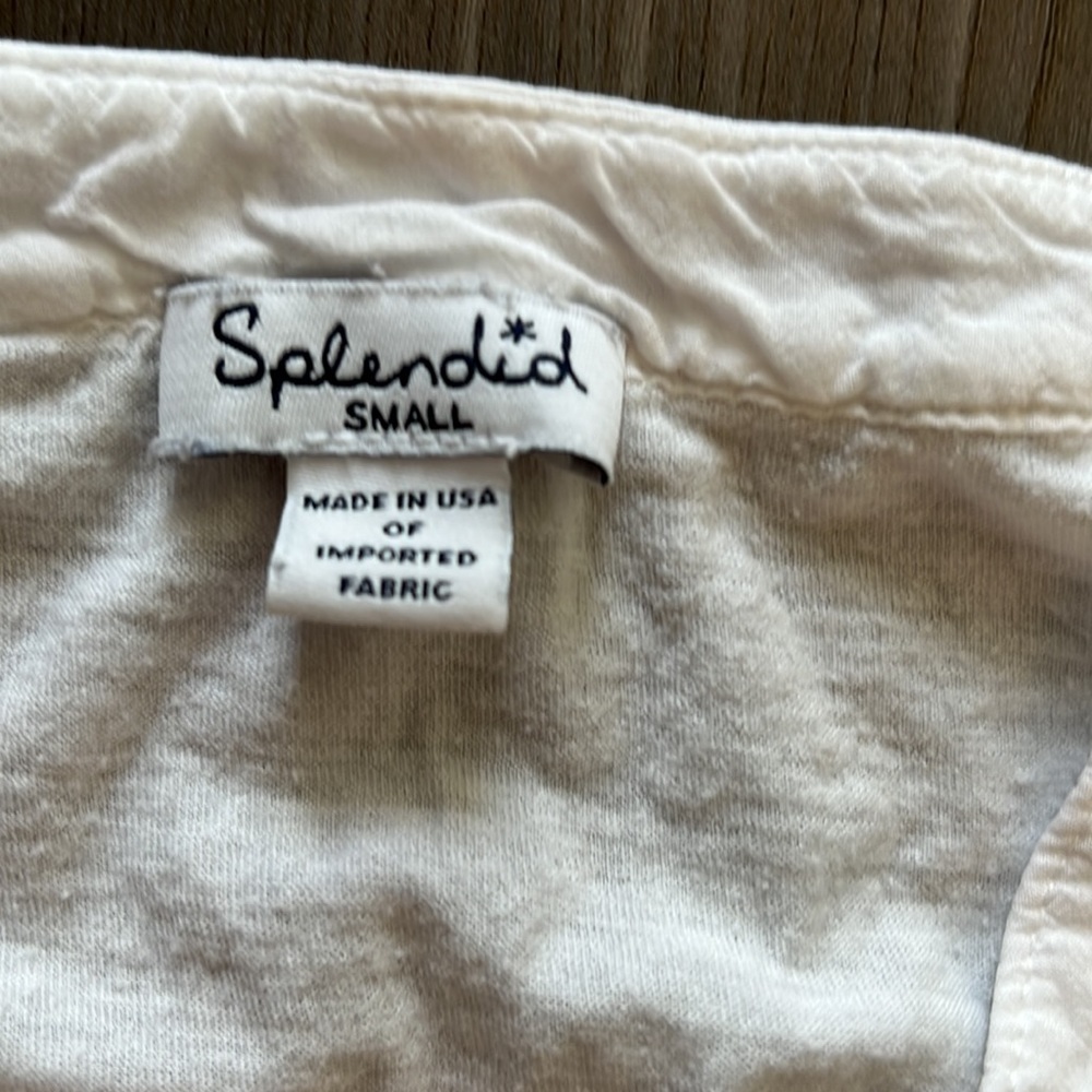 Splendid White Button Up Top Size Small Used - image 3